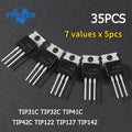 35/70pcs 7values Transistor Kit TIP31C TIP32C TIP41C TIP42C TIP122 TIP127 TIP142 PNP NPN TO-220 Transistors Set