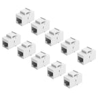ABRI-200Pcs RJ45 Connector Keystone Jack Cat6 Extension Coupler Ethernet Network LAN Cat 6 Coupler Jacks Extend Adapter,White