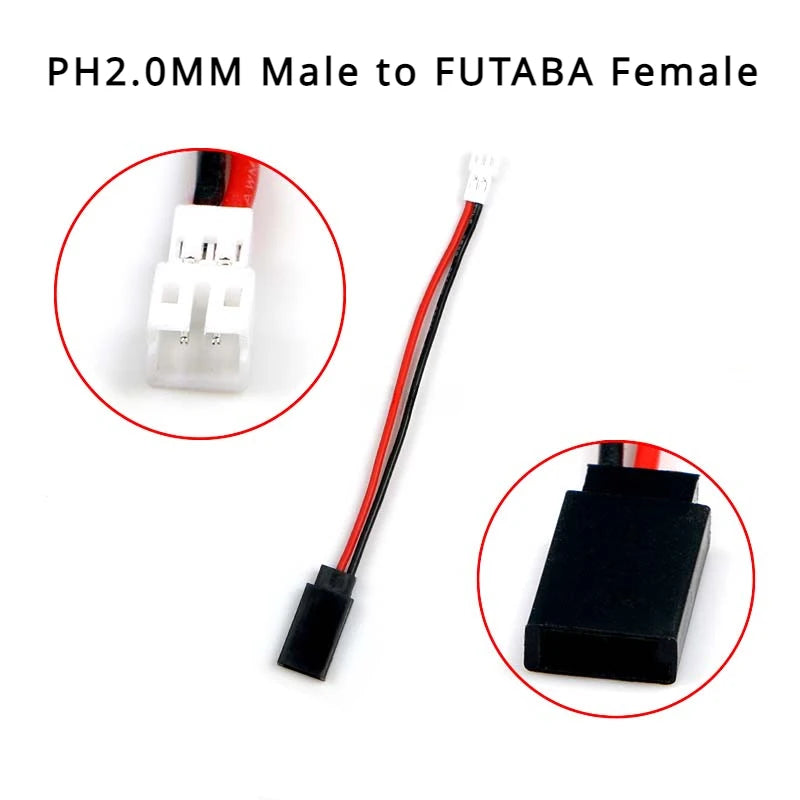 1/5/10Pcs/lot PH2.0 Male/Female to JR/FUTABA Connector Charging Adapter Cable Converter Lead for RC Hobby Battery FPV RC Models