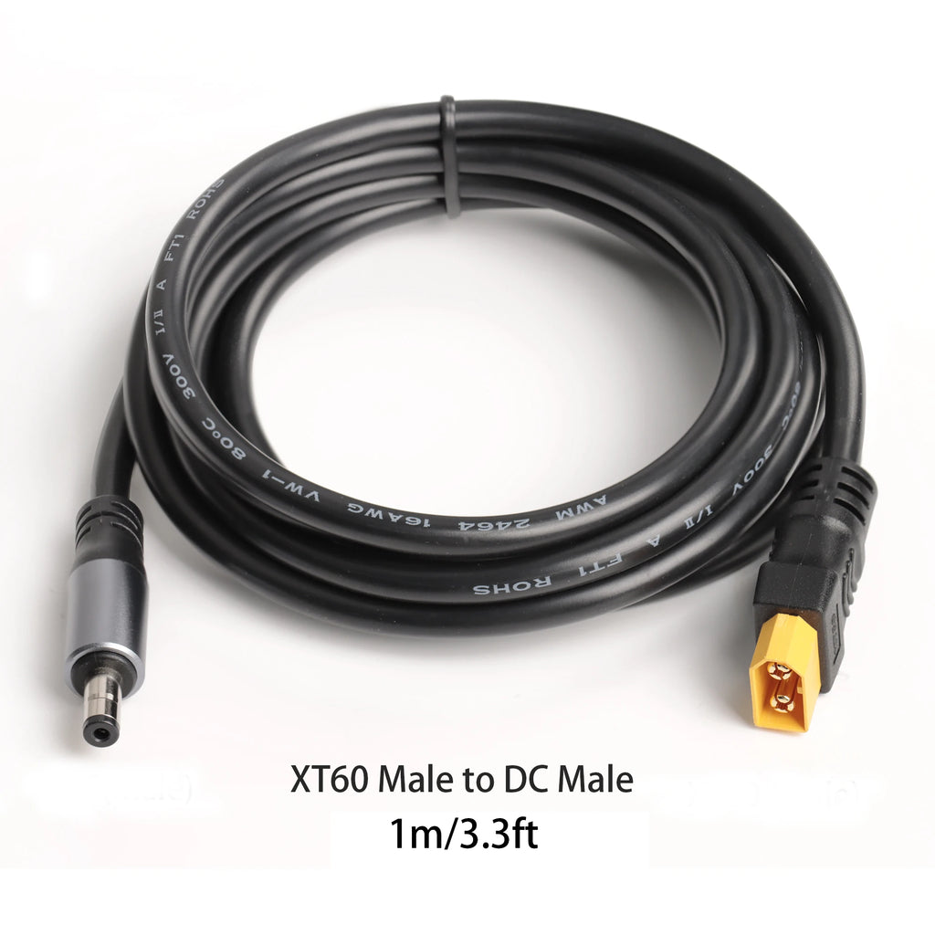XT60 Female/Male Connector To DC5521 Male Adapter Power Cable 16AWG Solar Panel Connection Home Car Battery Charging Adapter