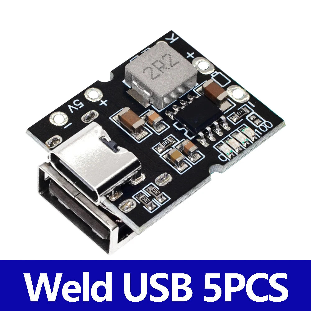 Type-C USB 5V 2A Boost Converter Step-Up Power Module Lithium Battery Charging Protection Board  LED Display USB For DIY Charger