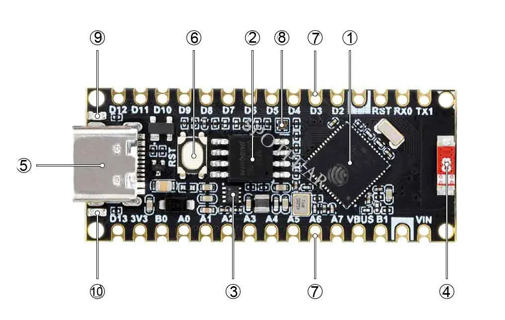 ESP32-S3 Nano ESP32-S3R8 board Band 2.4GHz Wi-Fi and Bluetooth  Internet of Things MicroPython compatible with Arduino Nano
