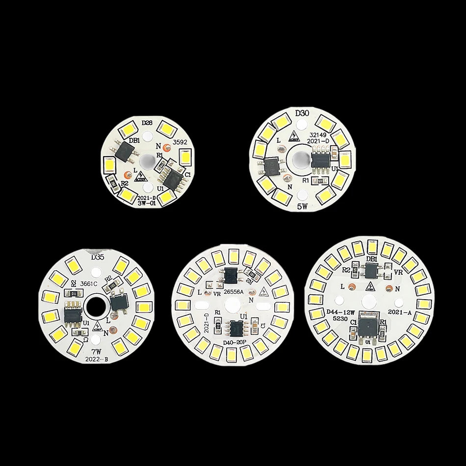 PwwQmm 10pcs/lot LED Chip 15W 12W 9W 7W 5W 3W No Need Driver AC 220V-240V SMD 2835 Cold Warm White Round Lamp Beads for Bulb