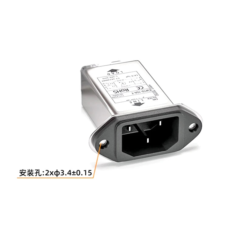 Single-phase T-socket AC 220V anti-interference EMI purifier CW1D-T 3A 6A 10A -T power supply filter  CW1D-6A-T CW1D-10A-T