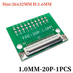 FFC/FPC Adapter Board with Soldered 1.0MM Flip Cover Lower Connector Straight or Bent Pins Available, 4/6/8/10/12/14/16/20/30P