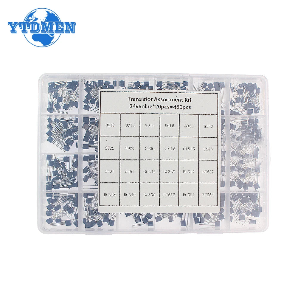 200-840PCS TO-92 Transistor Kit BC547 BC327 BC337 2N2222 3904 3906 C945 PNP/NPN Transistors with Box