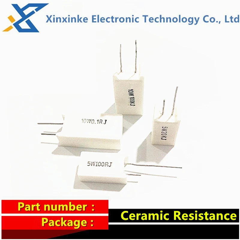 5PCS RX27 5W 7W 10W Ceramic Resistance Vertical Cement Resistor 0.01R ~ 100K 1 2 3.3 3.9 10 22 47 51 100 680 Ohm 1K 20K 150K