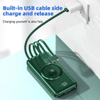 20000mAh Wireless Power Bank Fast Charging Built-in Quad Power Cable Mobile Phone Charger For Iphone 13 14 15 Xiaomi Samsung