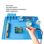 Welding Mat Heat Insulation Working Pad Silicone Soldering Mat Soldering Work Station Pad for Phone Welding Repair Tool