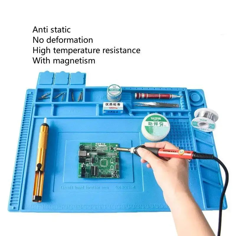 Welding Mat Heat Insulation Working Pad Silicone Soldering Mat Soldering Work Station Pad for Phone Welding Repair Tool