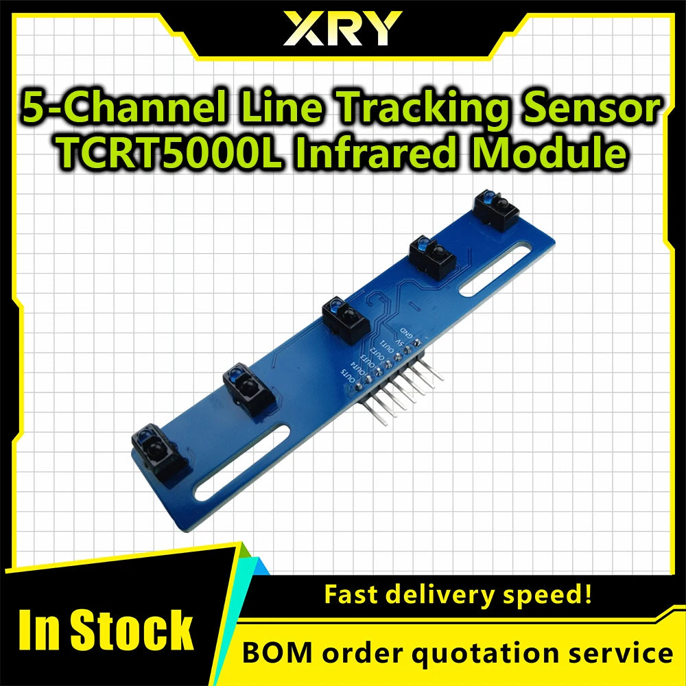 XRY 5-Way Black and White Line Identification Sensor Module Tracking Intelligent Car Infrared Sensor TCRT5000