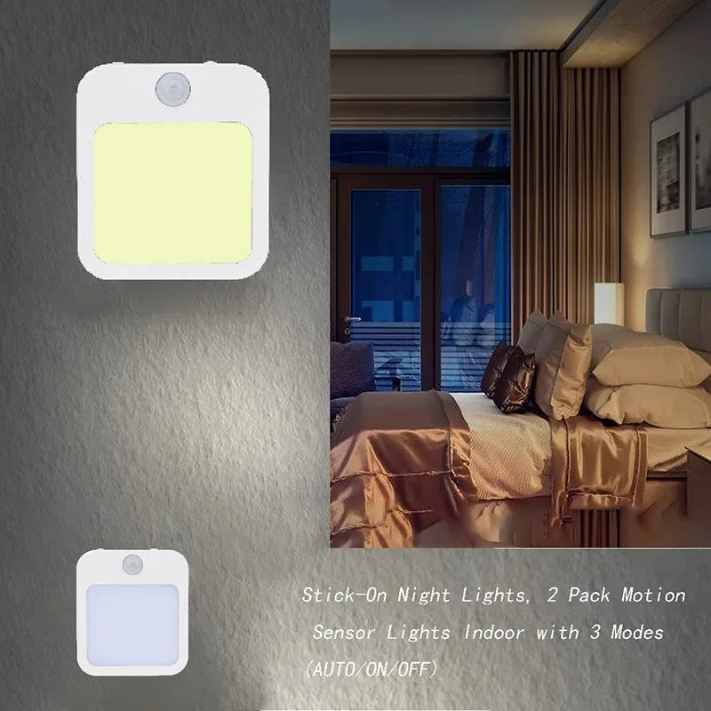 Night Light Motion Sensor With LED Light EU/US Plug Lamps Children's Night Light Wireless Night Lamp For Bedside Table Bedroom Portable Night Light, Night Light