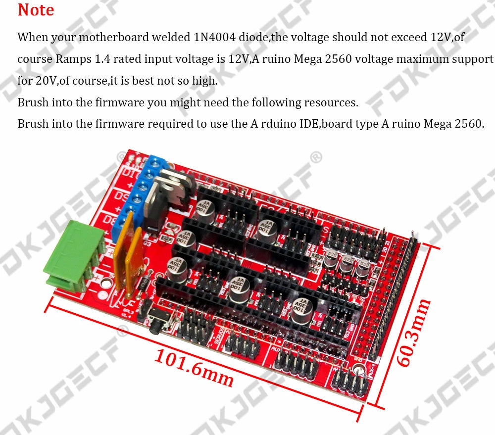 3D Printer 1pcs Mega 2560 R3 + 1pcs RAMPS 1.4 control panel+ 5pcs A4988 or DRV8825 Stepper Motor Drive for 3D printer kit