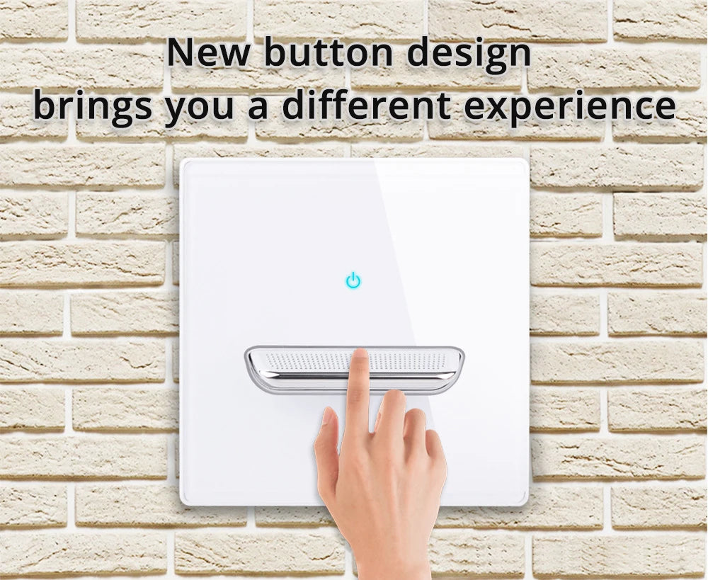 146 13a Reset Toggle Tempered Glass 2Gang UK Socket Switch Combination Panel Power Socket Office Hotel Home Villa Decoration