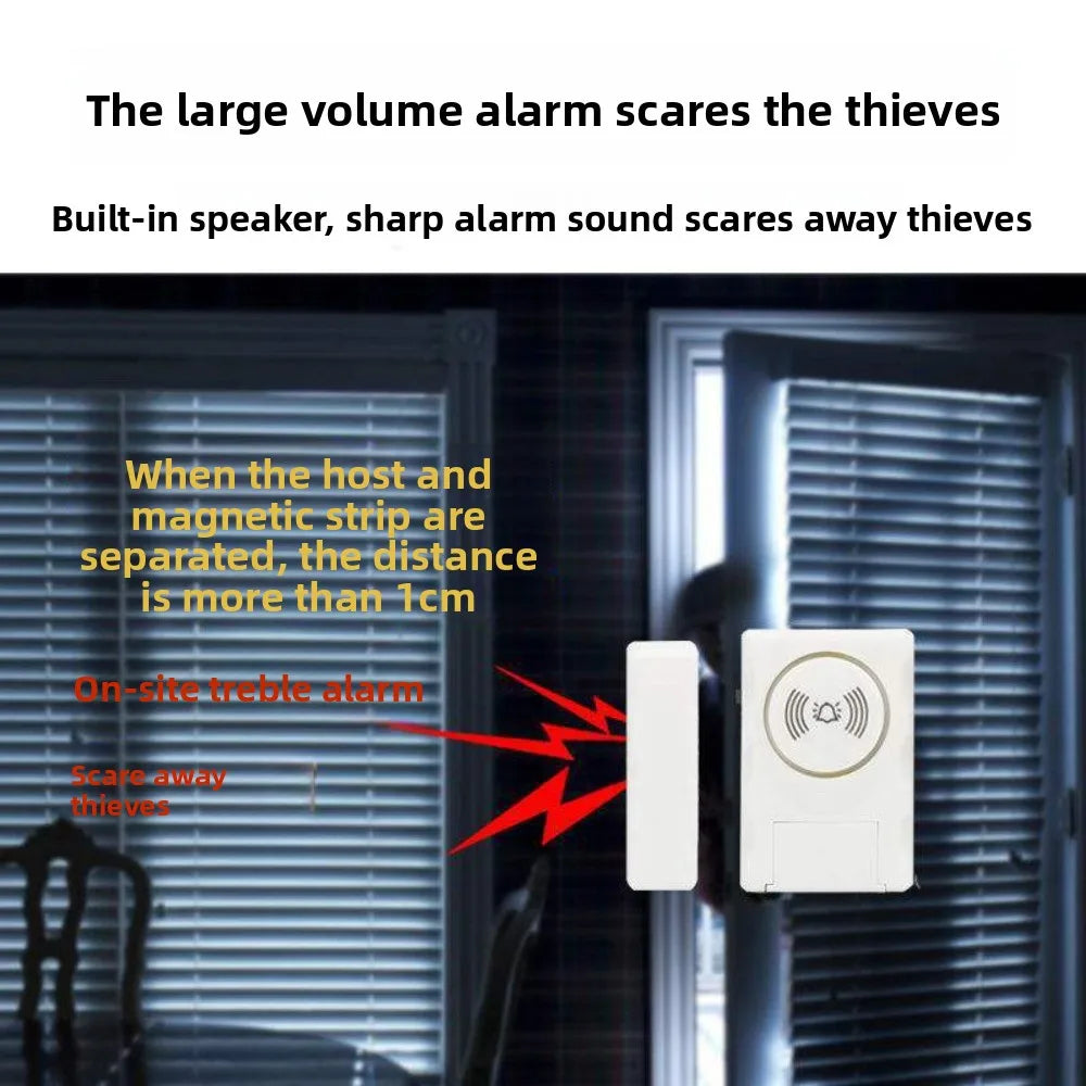 Door Window Alarm 120dB Loud Magnetic Sensor  Home Office Security Easy Install Anti Theft Alert  Drawers  Cabinets