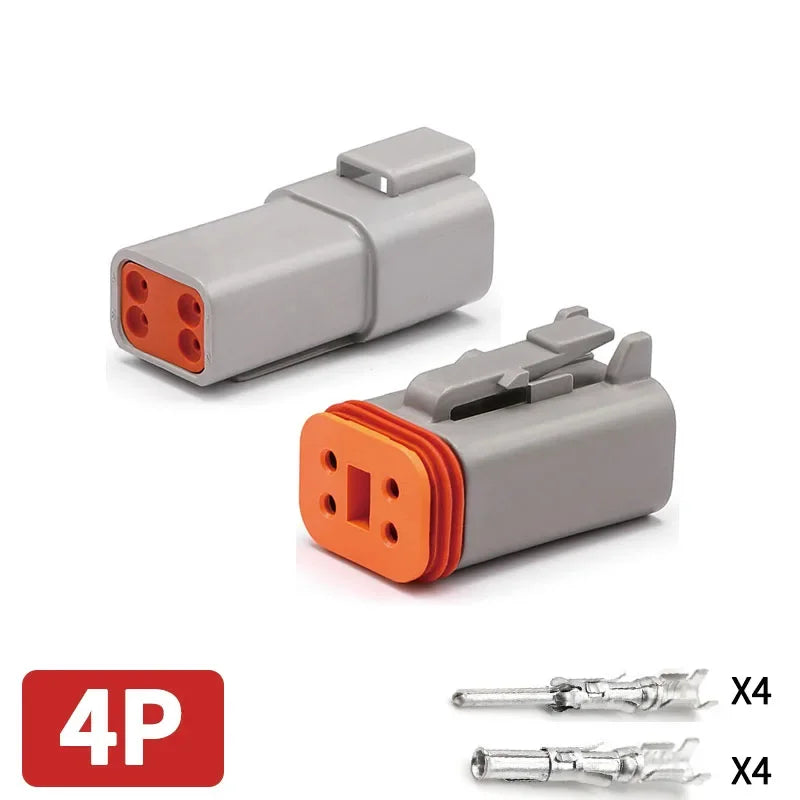 2/3/4/6/8/12Pin Deutsch Type DT Connector Plug-In With Fixed Flange DTM/DTP Waterproof Wire Automotive Connector