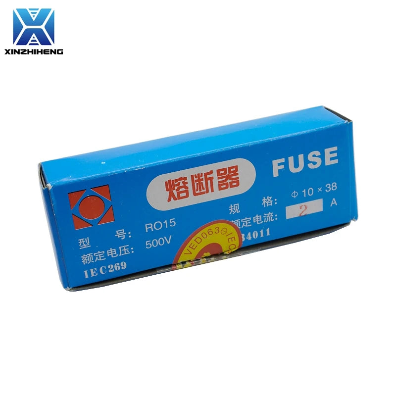 5-20pcs RO15 10*38mm Ceramic Fuse 10x38mm 500V 500MA 0.5A 1A 2A 3A 4A 5A 6A 8A 10A 16A 20A 25A 32A For RT14 RT18 Fuse Holder