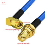 RG-402 Cable SMA To SMA Male Female Connector RPSMA To SMA Right Angle Crimp for RG402 High Frequency Test 50ohm Fast Brass