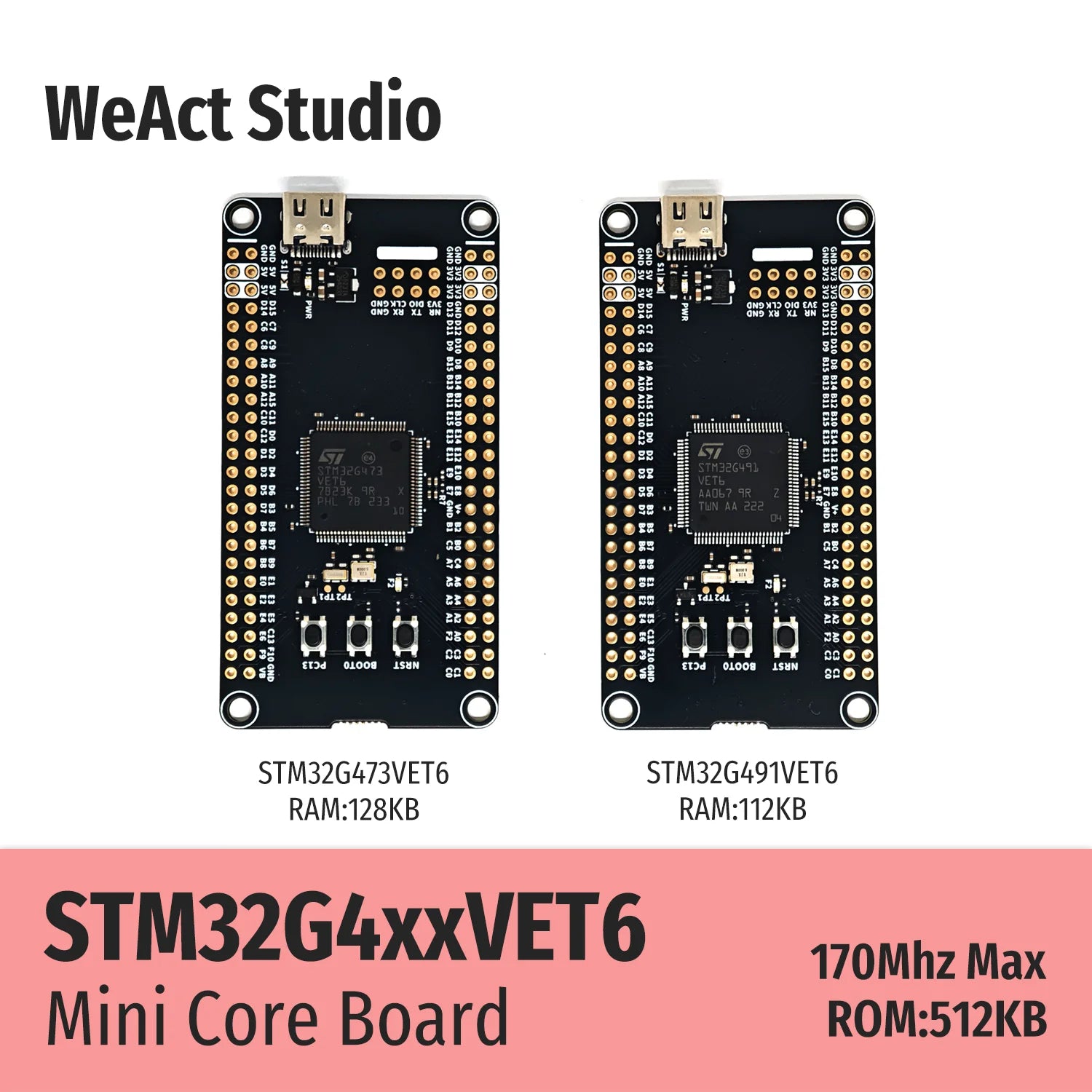 WeAct STM32G473VET6 STM32 STM32G491VET6 STM32G473 G491 Mini Core Board 170MHz 112KB/128KB RAM 512KB ROM MCU Development Board
