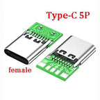 MICRO MINI 5P Type-C USB To Dip PCB Converter Adapter 90 Degree Right Angle Breakout Board Repair Welding Socket Connector Port