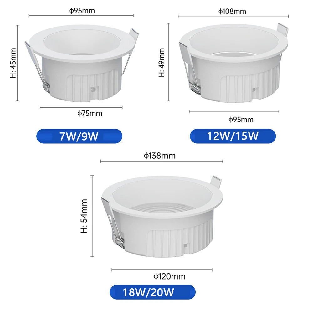 Recessed Round LED COB Ceiling Spot Light 3CCT Tuya Bluetooth/ Zigbee Matter Fixtures Lighting Indoor Smart Lamp Lighting