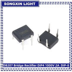20PCS LUASAMIROB DB207 Bridge Rectifier DIP4 1000V 2A DB207S Power Diode Rectifiers Electronic Components IC