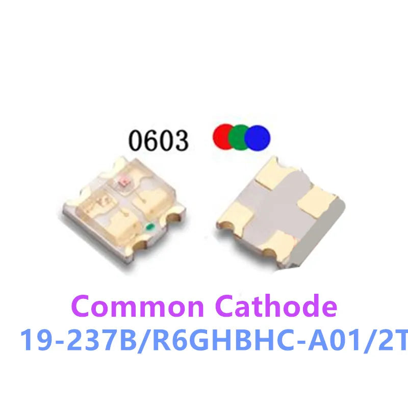 0603 RGB SMD LED, Common Anode/Cathode, 19-237/R6GHBHC 19-237B/R6GHBHC Full Color Lamp Beads 1.6*1.5MM