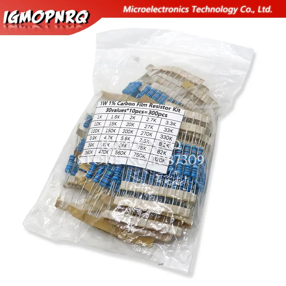 150PCS 300PCS 1/4W 1/2W 1W 2W 3W Resistance 1% Metal Film Resistor Assortment Kit Set 30Values Each 5/10PCS 1~750 1K~820K Ohm