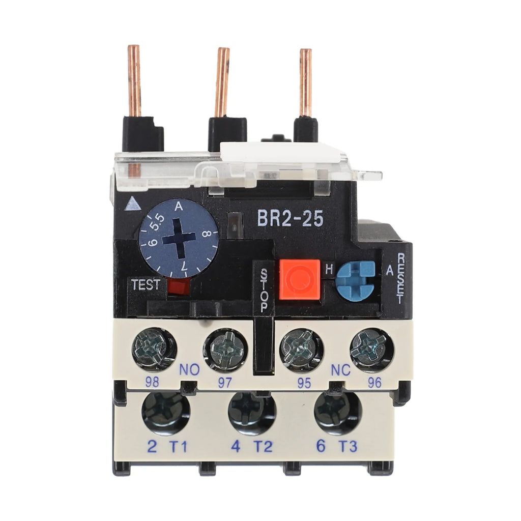 Thermal Overload Motor Relay 3 Phase AC 50Hz/60Hz FR NR2-25 IP20 Plug-in With Indicator Light For CJX2 Series Contactors