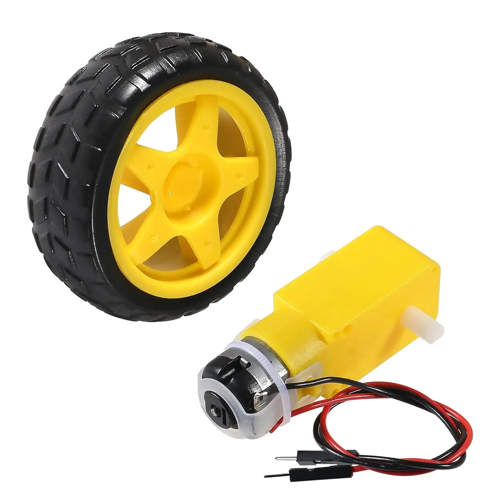 5PCS DC Gearbox Motor TT Motor 200RPM Tire Wheel DC 3-6V 1:48 Male Connector with 1Pc L298N Motor Drive Controller Board