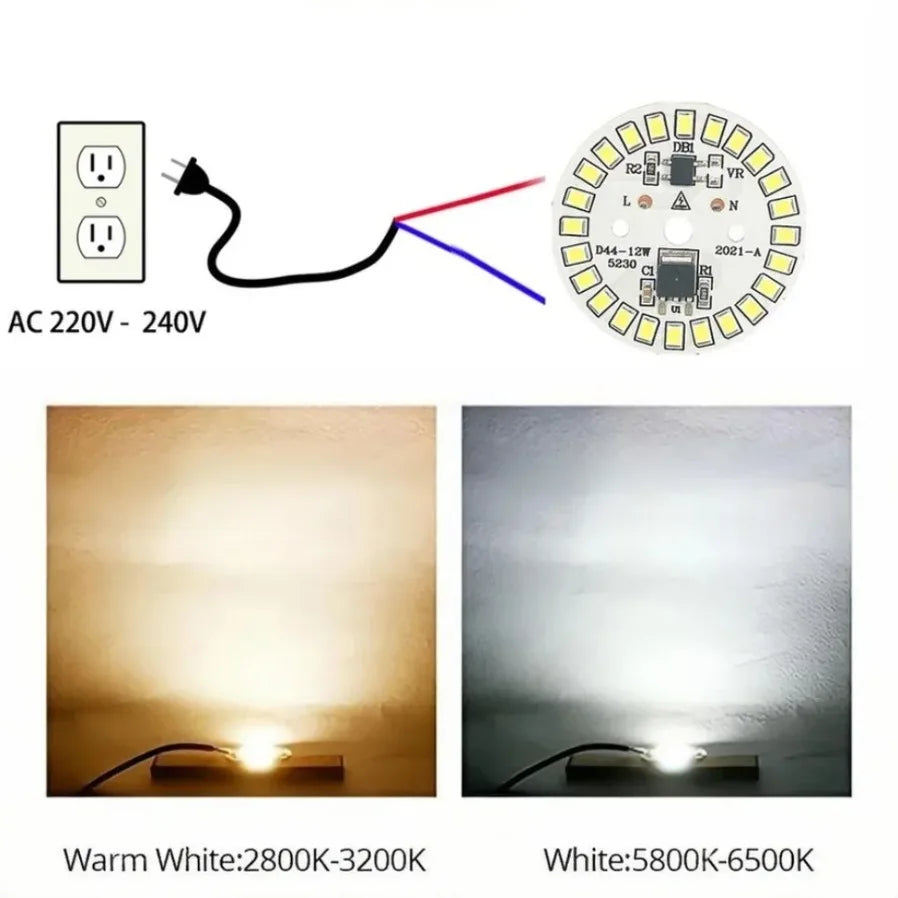 3PCS AC220V LED Chip for Lamp Bulb 5W 7W 9W 12W 15W 18W SMD 2835 Led Round Bulb Chips Light Beads Lighting Spotlight Bulb Chip