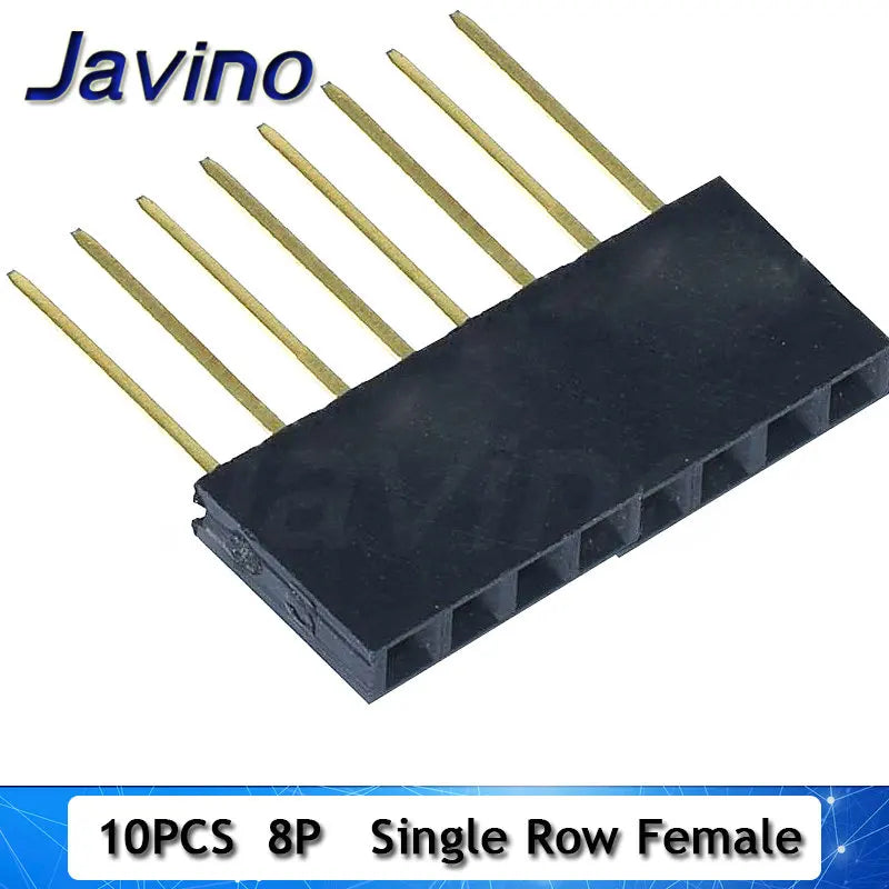 10PCS 2.54mm Single Row Female Long pins 11mm Breakaway PCB Board Pin Header socket Connector 1*2/3/4/6/8/10/15Pin For Arduino