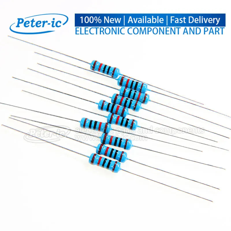 (100pcs) 1/4W 0R-1M Ohm 1% Metal Film Leaded Resistor 0.25W 0 2.2 10 100 150 220 270 330 470 1K 2.2K 4.7K 10K 47K 100K 470K 1M