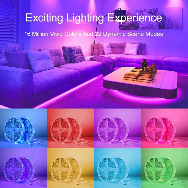USB LED Strip Lights APP Control Color Changing 5050 RGB LED Light Flexible Lamp Tape for Room Decoration TV Backlight Diode