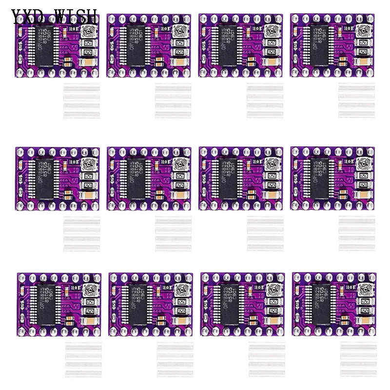 100pcs StepStick A4988 DRV8825 Stepper Motor Driver With Heat sink Carrier Reprap RAMPS 1.4 Stepper Motor Driver Board DIY Kit