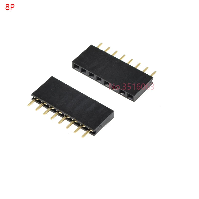 10PCS 2/3/4/5/6/7/8/10/12/16/20/40 Pin Single Row Straight Pin Female Header 2.54MM Pitch Connector Socket 2P/3P/4P/16P/20P/40P