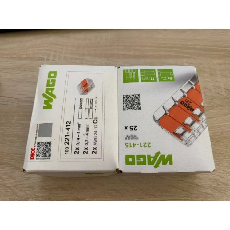 WAGO 221‑412/413/415/2401/2411/612/613/615 Multi‑box Set LeverWire Connector, Reusable Electrical Terminal Block for Home Wiring