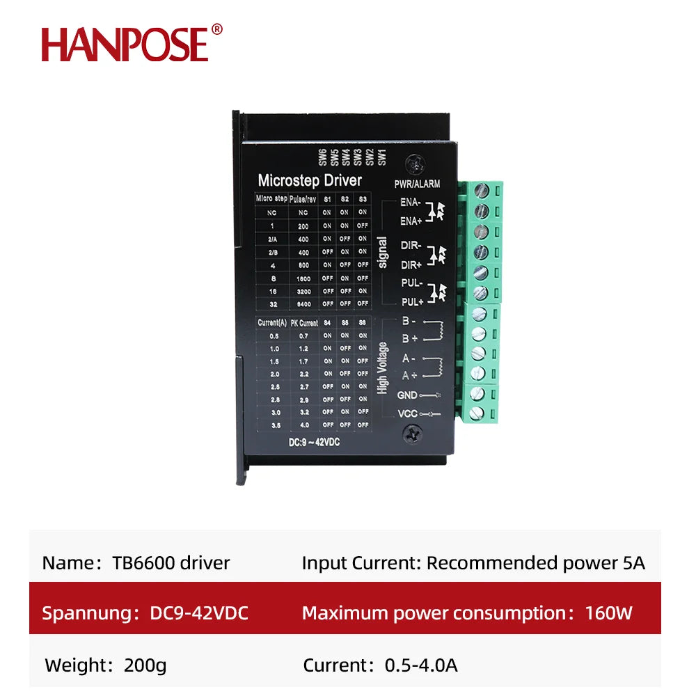 Hanpsoe Stepping Motor Driver TB6600 HPD322 DM542 DM556 DM860 HPD970 HPD980 Apply to NEMA17 NEMA23 NEMA34 Brushless Drive