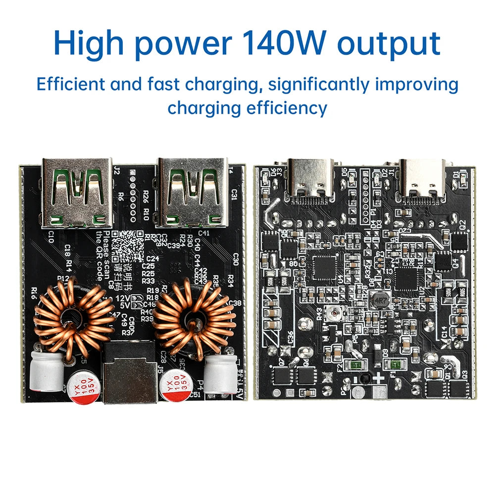 PD140W  /100W Fast Charging Module Full Protocol DIY Motherboard intelligent Desktop Charger supports PD QC AFC FCP VOOC