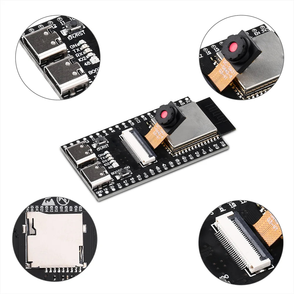 ESP32-S3-N16R8 Dual Type-C OV3660 Camera ESP32-S3 CAM Development Board WiFi/Bluetooth Module OV5640/OV2640 Cameras