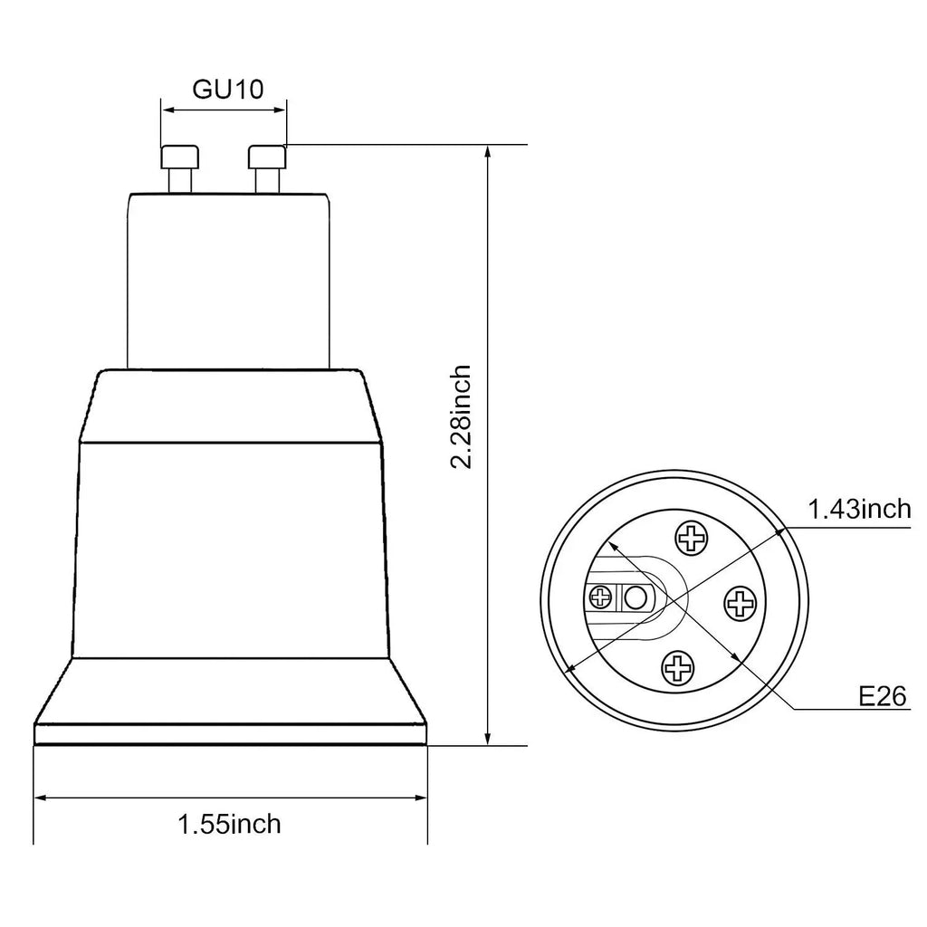 Gu10 To E26 e27 Lampholder Adapter Fireproof Screw E26 E27 To 2Prong Gu10 LED Lamps Spotlight Bulb Light Socket Adaptor