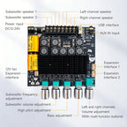 DC12‑24V ZK‑TB22 Audio Amplifier Module 75W+75W+145W+145W 2.2 Channel Bluetooth AUX USB PC Input Treble Bass Adjust