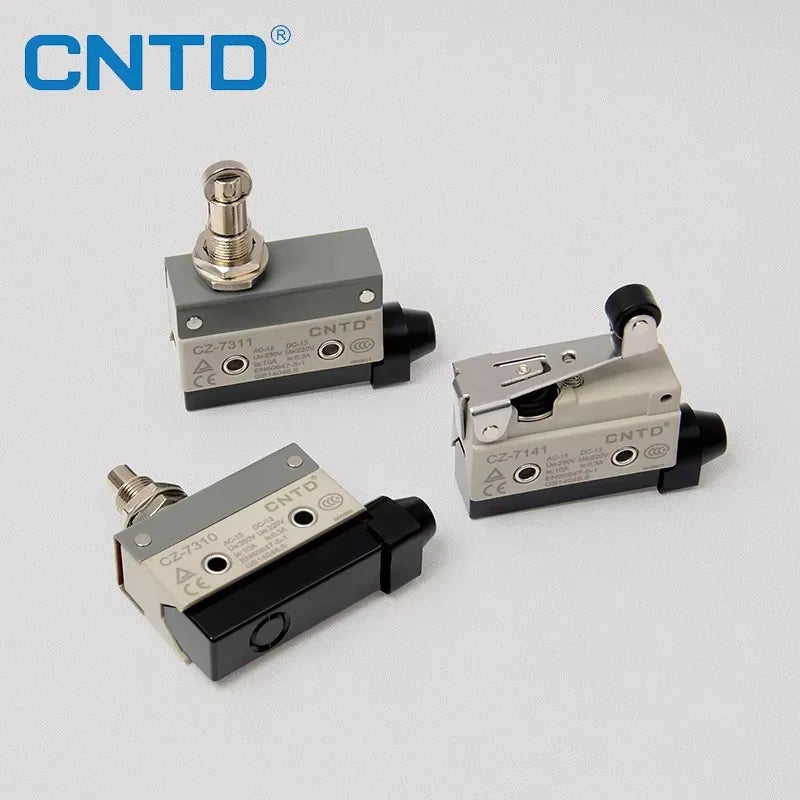 Micro Switch CNTD CZ‑7310 Panel Mount Plunger Actuator 15A 250VAC 1NO1NC Plastic Housing Travel Limit Switch for Industrial Cont