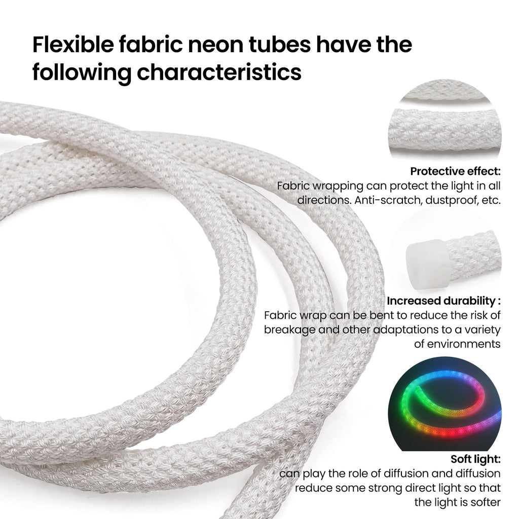 USB WS2812B WS2811 Round Reticulate Neon LED Strip DC 5V 360 Degree Addressable Bluetooth RGBIC Flexible Silicone Tape IP67 Rope