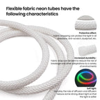 USB WS2812B WS2811 Round Reticulate Neon LED Strip DC 5V 360 Degree Addressable Bluetooth RGBIC Flexible Silicone Tape IP67 Rope