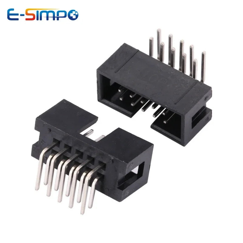 10pcs DC3 2.54mm DIP RA Right Angle SMT Double Row 6P 10P 20P 26P 34P 40P ISP Male Pin IDC JTAG Socket Box Header