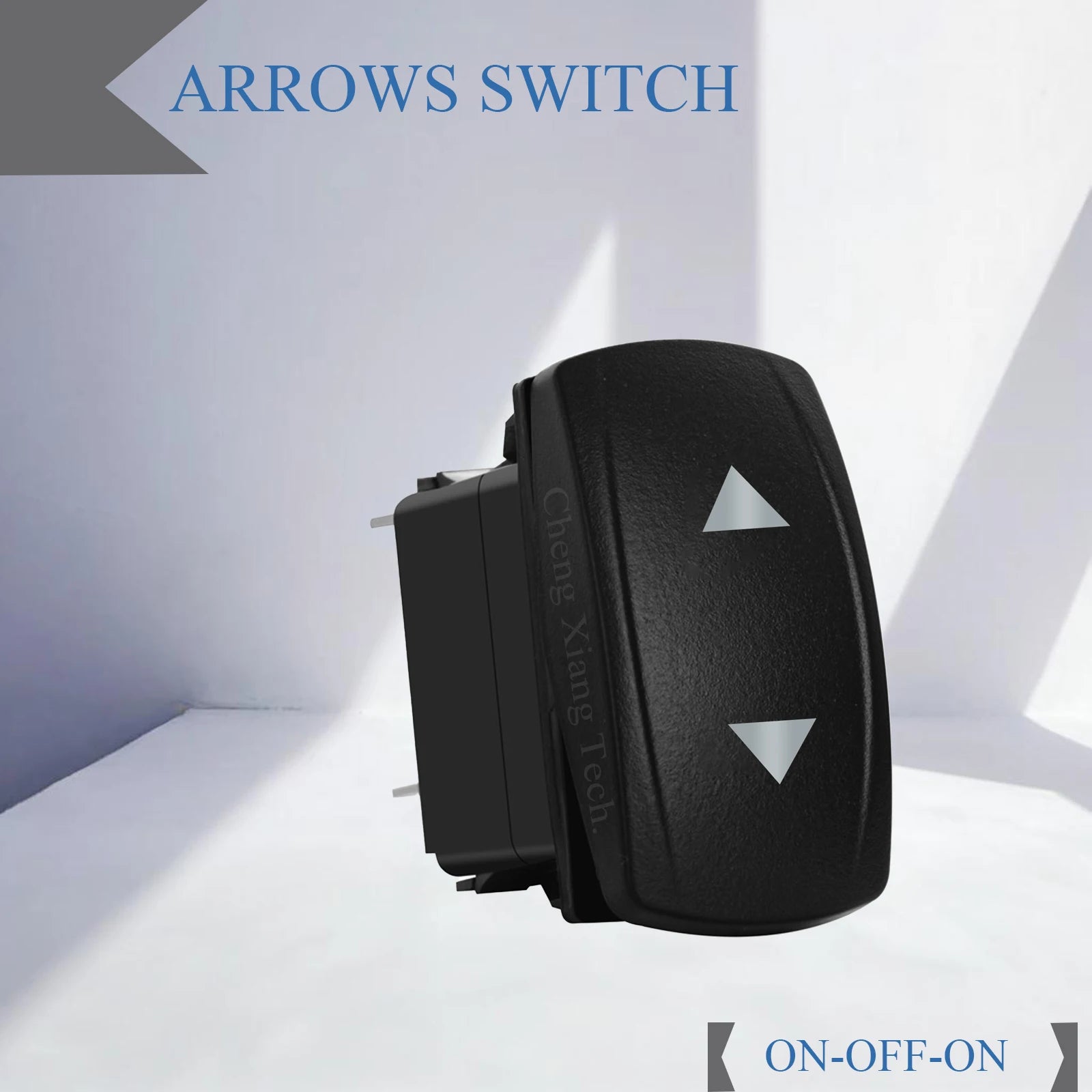 Waterproof 12V/24V 7-Pin DPDT Reverse Polarity Rocker Switch Blue LED Latching/Momentary On-Off-On for DC Linear Actuators Motor