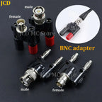 1PC Q9 BNC Adapter BNC Banana To Two Dual 4mm Banana Male Female Jack Coaxial Connector BNC Tee Type 3Way Splitter RF Adapter