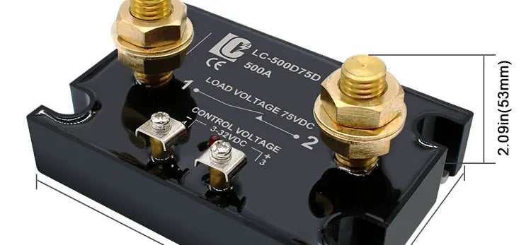 LCTC DC Control DC Solid State Relay 500A 1000A With Radiator SSR Heat Sink High Power Controller 3-32VDC LC-500D75D