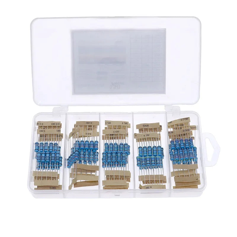 150pcs 30values 0.1-750 ohm 1% 1W Metal Film Resistor Assorted Kit 5 Color ring resistor Set